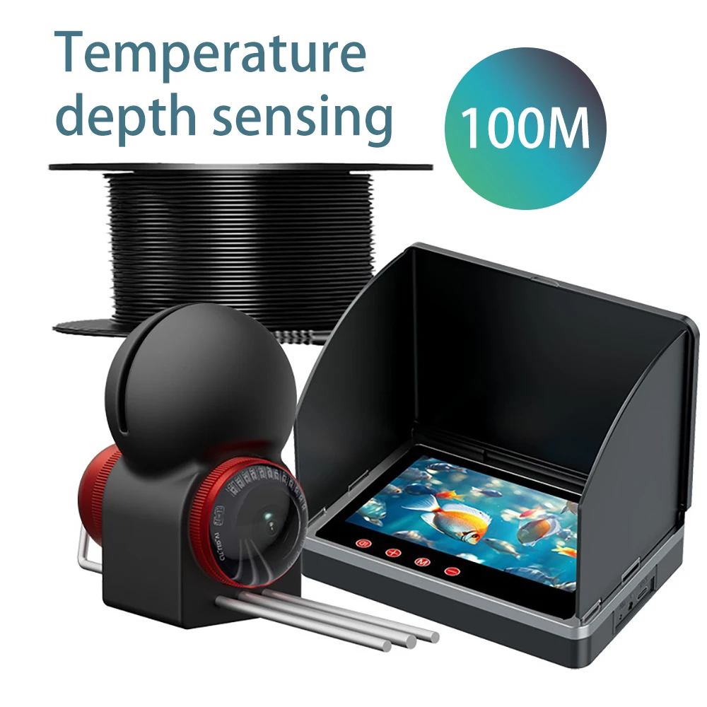 Caméra sous-marine pêche 5" Ultra HD 150m - Détecteur poissons étanche pour glace mer profonde bateau