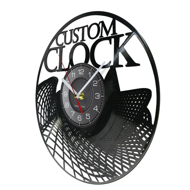 Custom Order Your Design And Logo Personal Personalized Vinyl Clock Vintage Customization Record Watch Timepieces New Year Gift 3