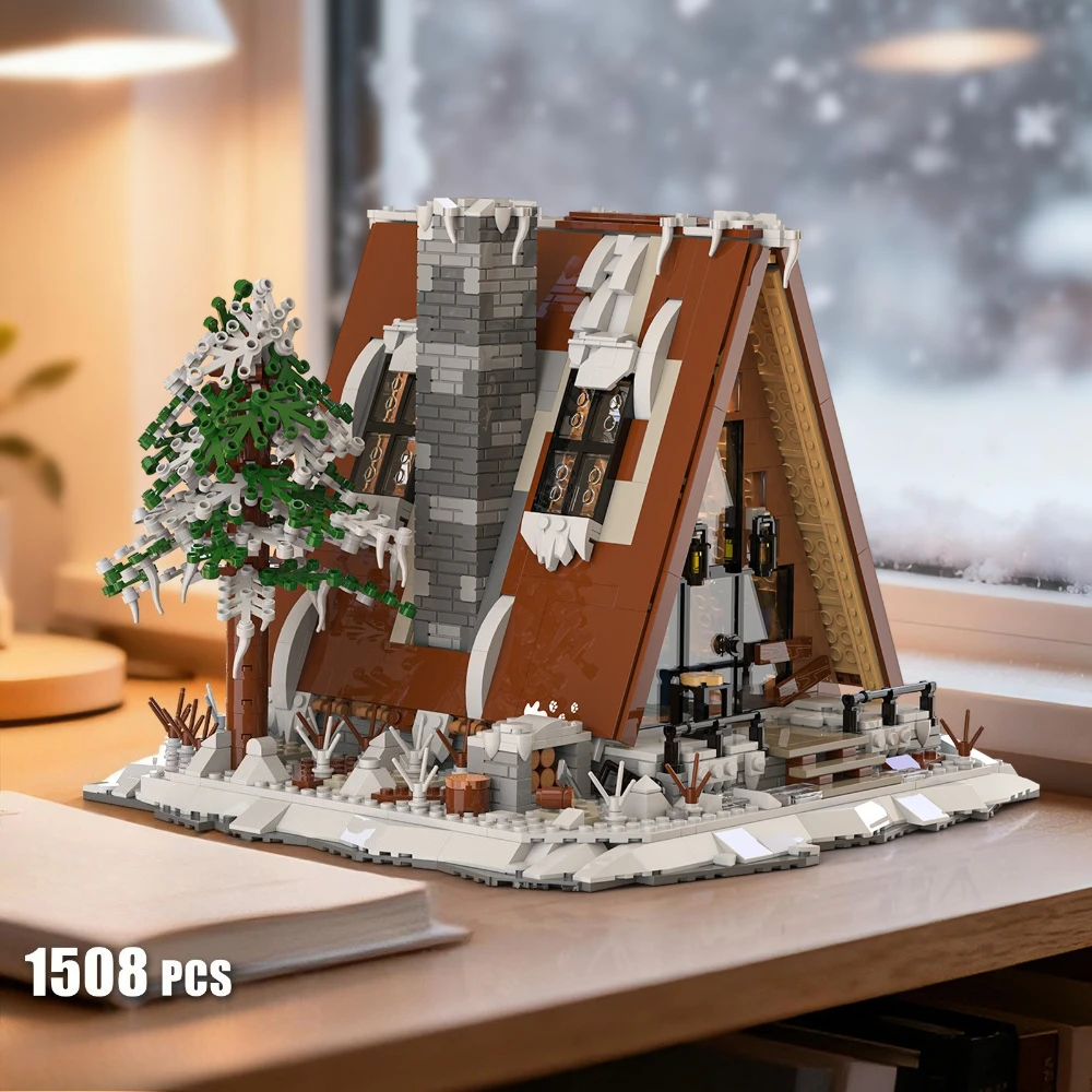MOC 2026 New A-Type Snow House Building Blocks Set Winter Wonderland ...