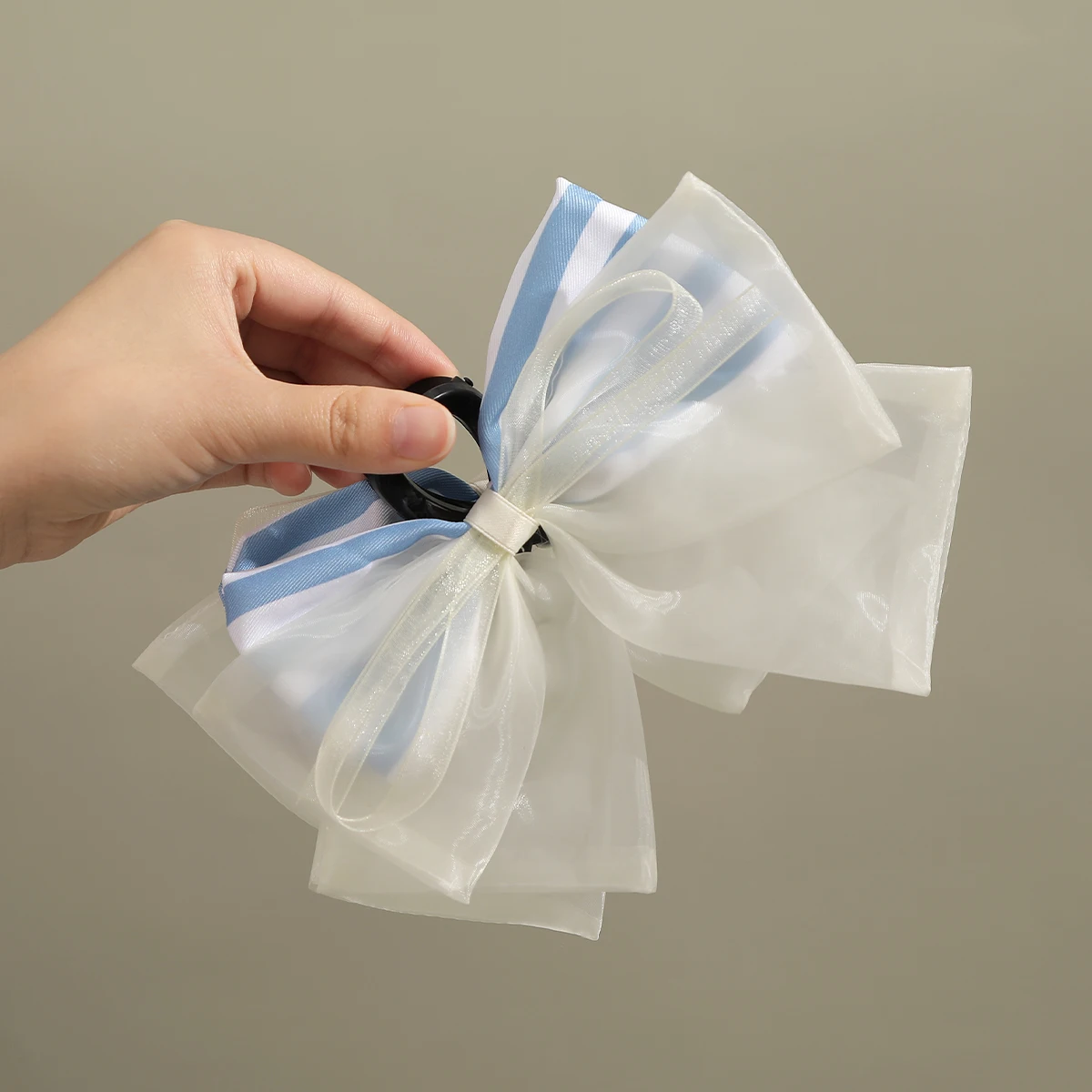 Bow Black Hair Claw For Women Summer Mesh Large Hair Crab Clip Korean Ponytail Hairpin Crab Claw Fashion Headwear Accessories