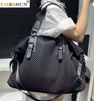 XMESSUN Nuova Borsa da Viaggio Trendy per Donne, Borsa per Vacanze alla Moda di Grande Capacità, Borsa a Tracolla Impermeabile in Nylon e Rete
