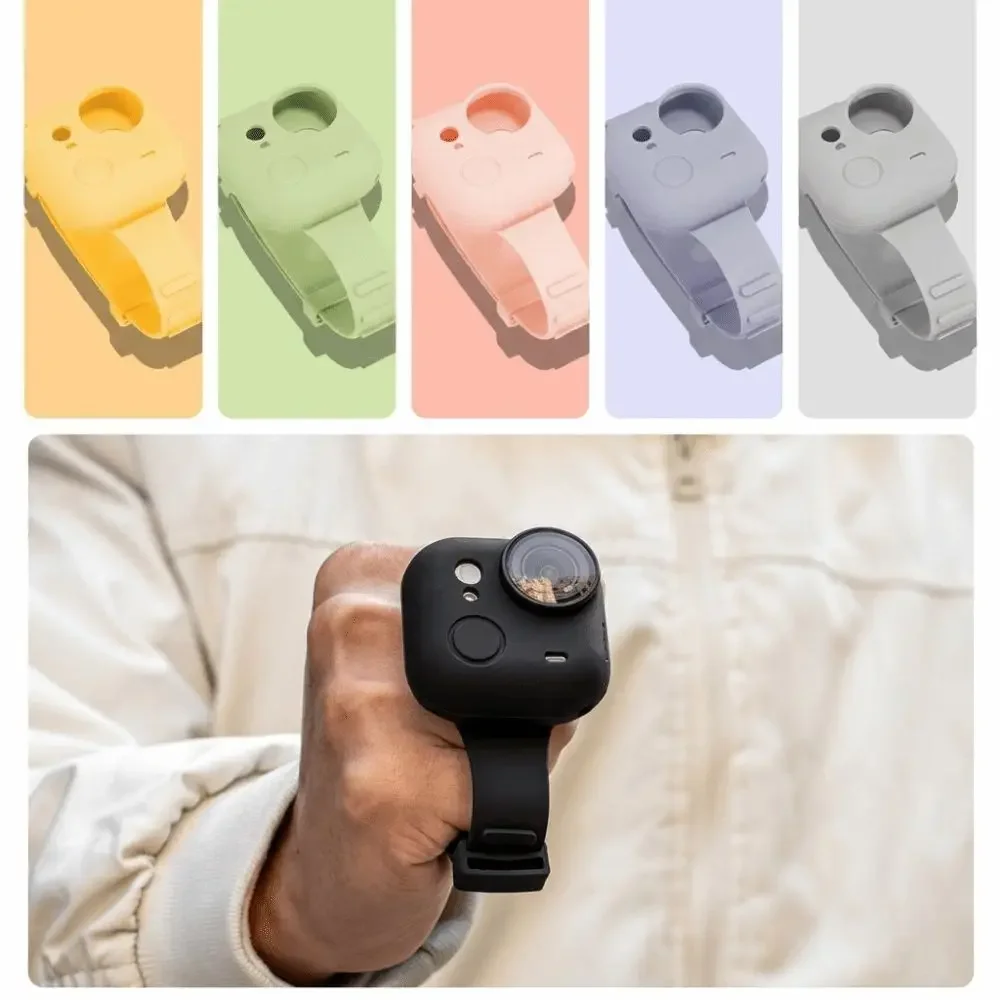 충격 방지 스포츠 카메라 보호 케이스 Insta360 GO Ultra용 다색 실리콘 손목밴드 경량 조절 가능