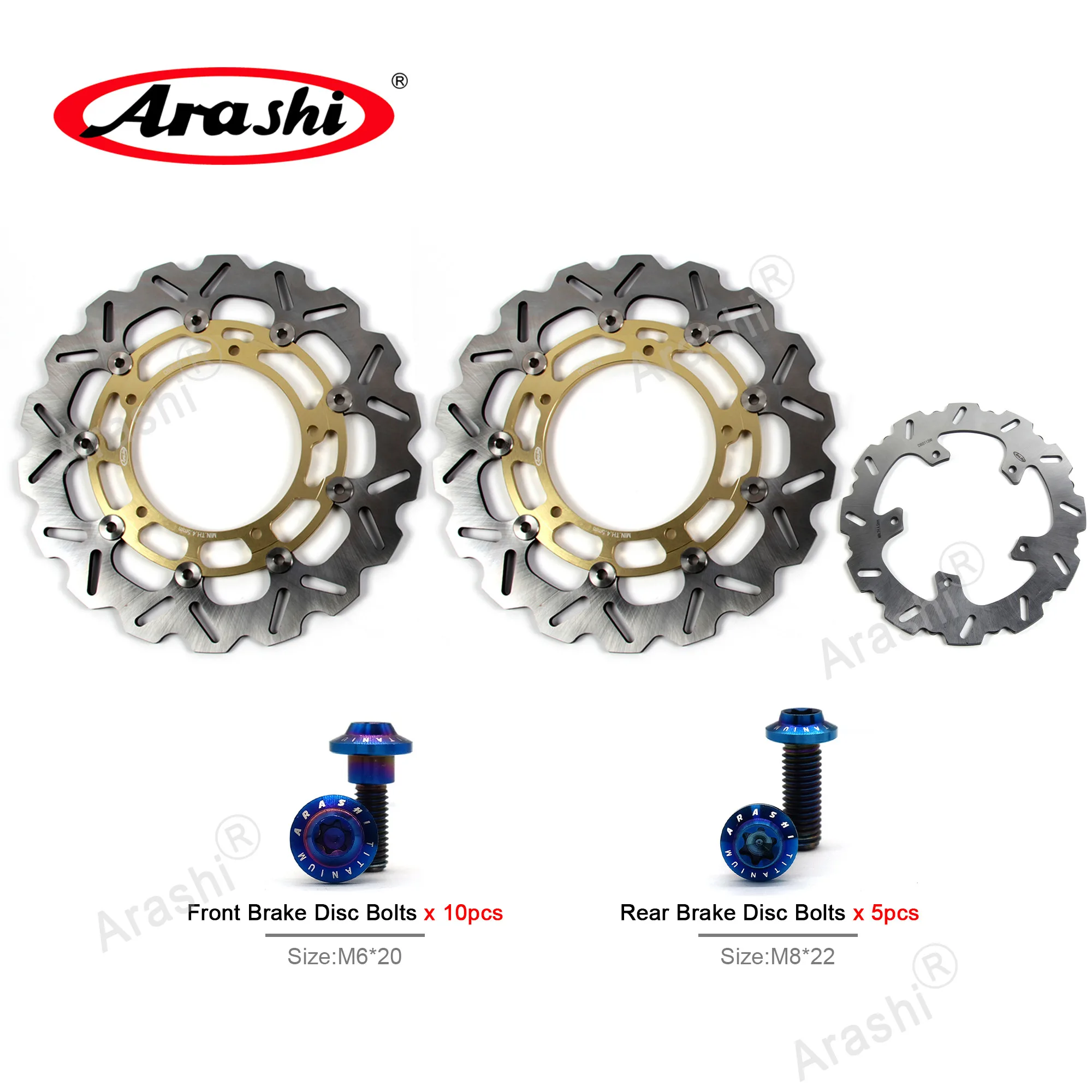 

ARASHI For Yamaha FAZER 8 800 2010 - 2015 Brake Disc Front Rear Brake Rotors FAZER 8 ABS 800 2011 - 2015 Brake Disc Rotors