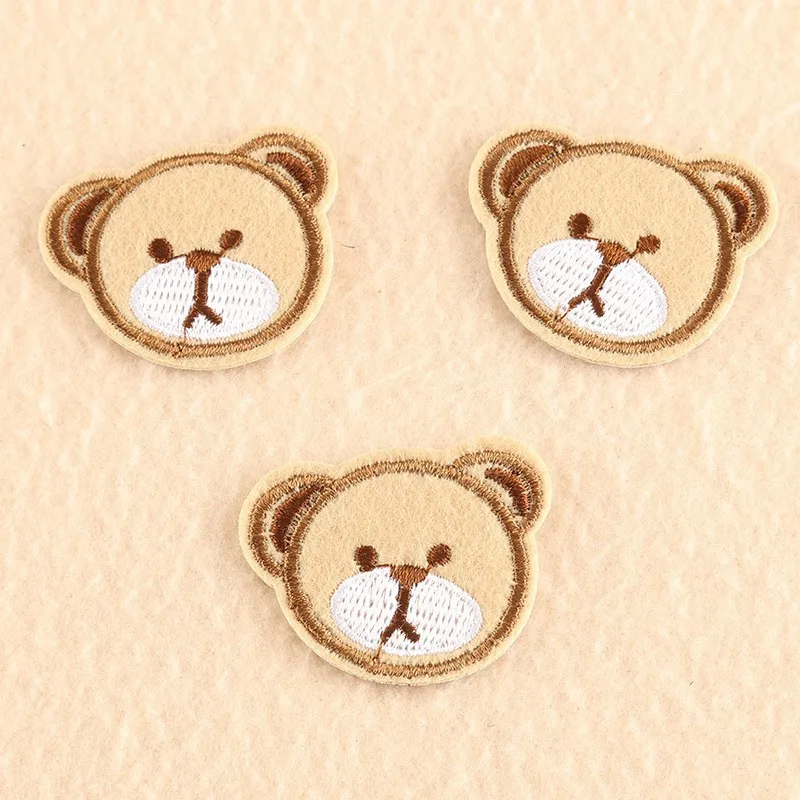 

Embroidery Label Bear Head Cartoon Animal Children's Clothing Clothing Patch Stickers Accessories Embroidery Cloth Stickers