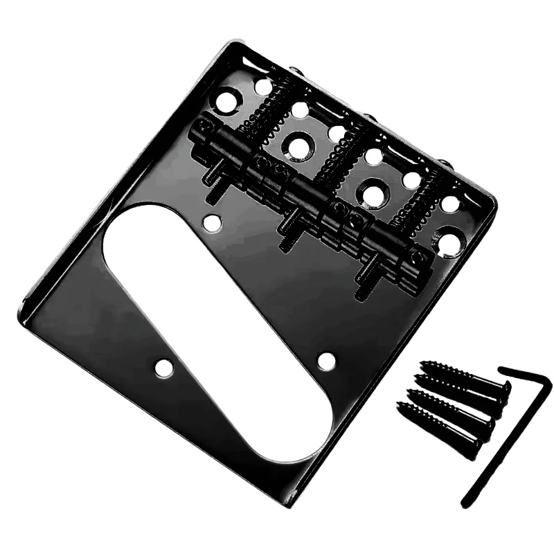 Vintage Telecaster TL Bridge System | Sattel-Array aus Messing mit 3 Schrauben | Verchromter Aschenbecher mit Intonationsschrauben für Tele-Gitarre – Detail 12