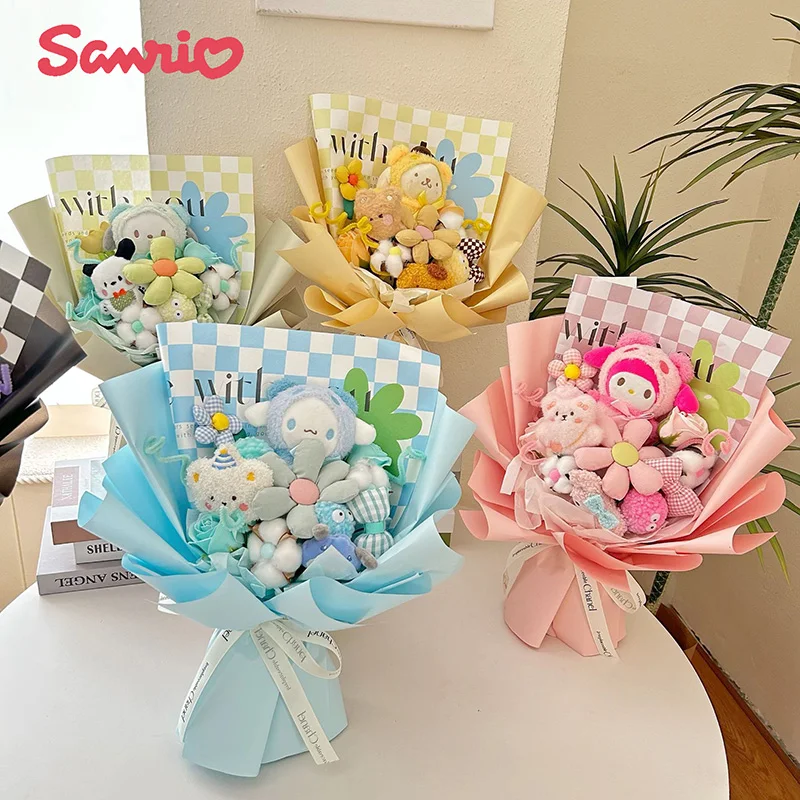 

Sanrio Cinnamoroll Doll Bouquet Finished Kuromi Valentine'S Day Gift Home Decoration Lovely Cartoon Birthday Girl Bouquet Gift