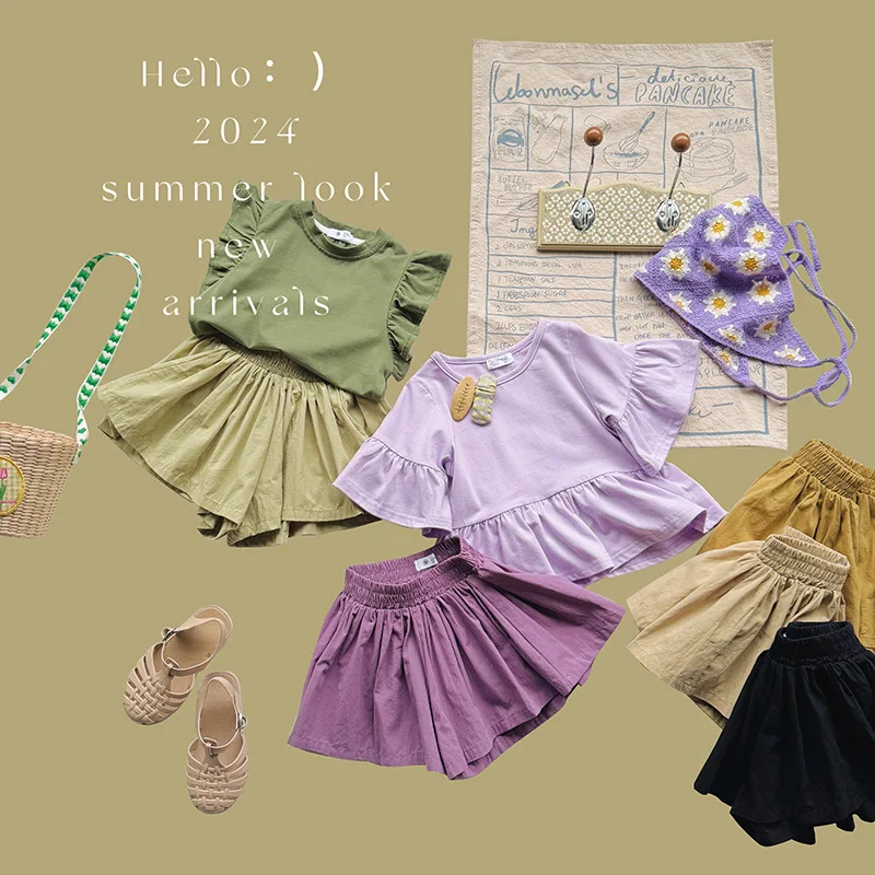 Summer 2-8 Years Girls Loose Casual Cotton Shorts Five Colors