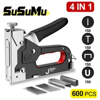 4 In 1 Manual Nailing Gun Construction Stapler Heavy Duty Air Nail Woodworking Special Staple Book Household DIY With 600 Staple 1