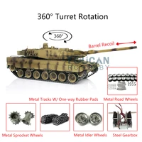 Heng Long 1/16 TK7.0 Leopard2A6 Main Battle RC Tank Model 3889 Barrel Recoil Metal Tracks W/ Rubbers TH17662 1