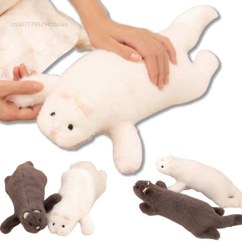 Cute Small Animal Ferret Plush Toy Lying Down Posture Lifelike Ferret Doll Stuffed Animal Comfortable To The Touch Sleeping Doll