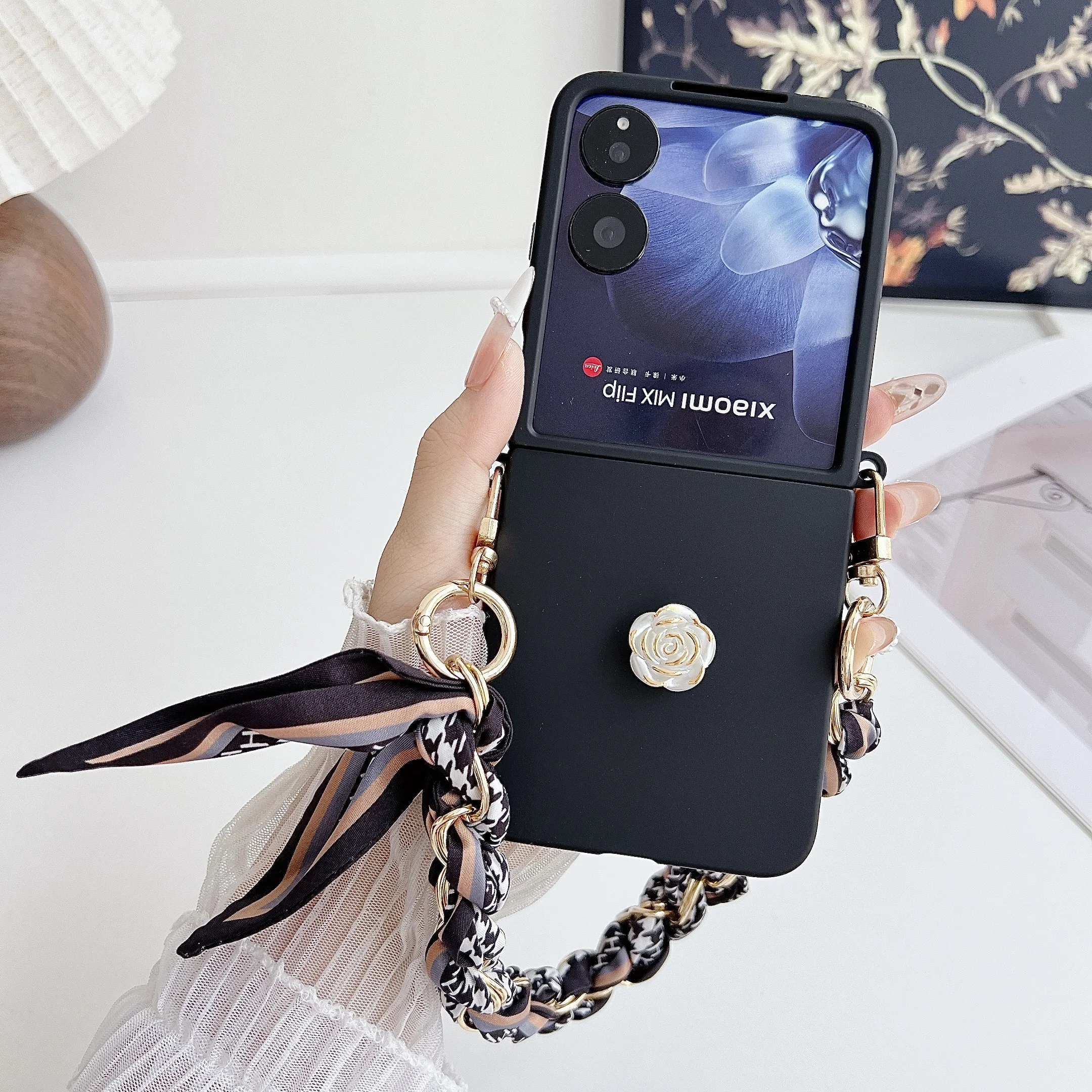 Ultra-Thin Matte Skin-Friendly Shockproof Folding Phone Case with Bracelet