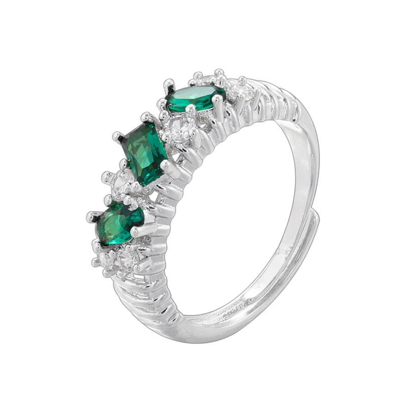 ZHUKOU 6 types of cubic zirconia inlaid bow shaped heart-shaped high-end and elegant adjustable women's rings: VJ595-VJ600