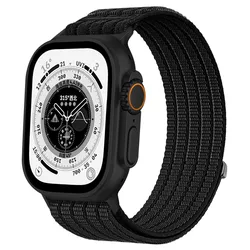 Nylon Loop Strap Sports Band - 42 44 45 46 49mm (Black)