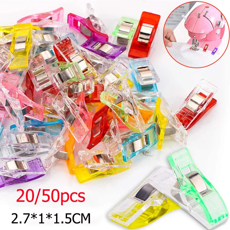 100/50/20/10PCS Sewing Clips Plastic Clamps Quilting Crafting Crocheting Knitting Safety Clips Assorted Colors Binding Clips DIY