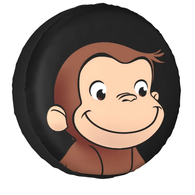 

Curious George Children's Books Spare Tire Cover Case for Jeep Hummer Brown Monkey Car Wheel Protectors Accessories