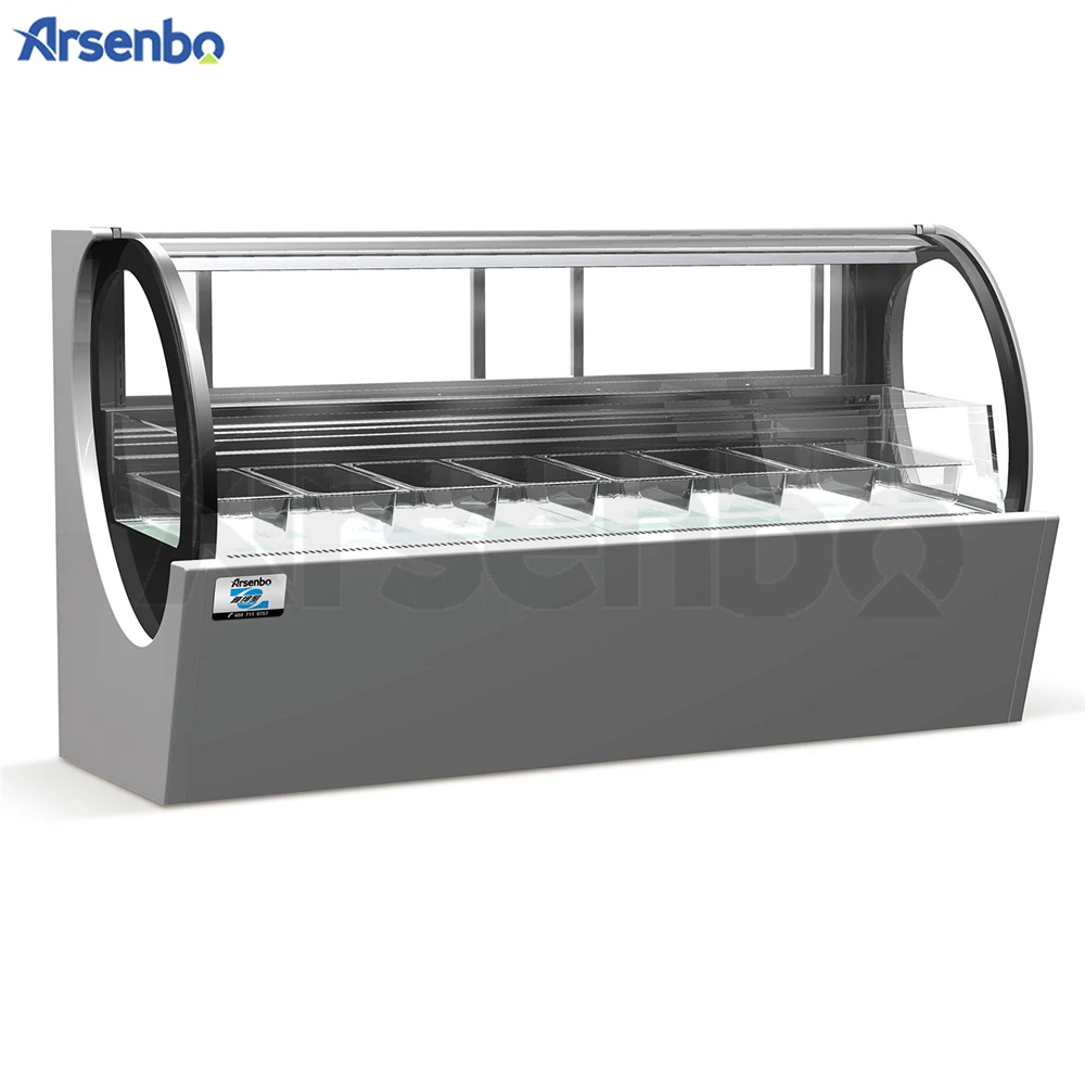 Stainless Steel Restaurant Commercial Gelato Ice Cream Display Refrigerator Freezer Large Capacity Cold Freezer - Image 3
