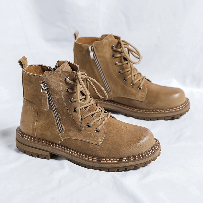 

Men's Leather Waterproof Lace Up Chukka Ankle Boots Oxford Dress Boots Casual Business Work Daily Shoes for Men