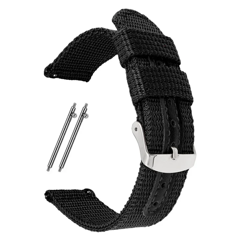 Breathable Woven Nylon Quick Release Watch Band - Soft Canvas Replacement Strap