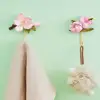 Clothes Hook Wall-mounted Non-slip Towel Hanger Resin Creative Rose Flower Design Key Hook For Hallway 1