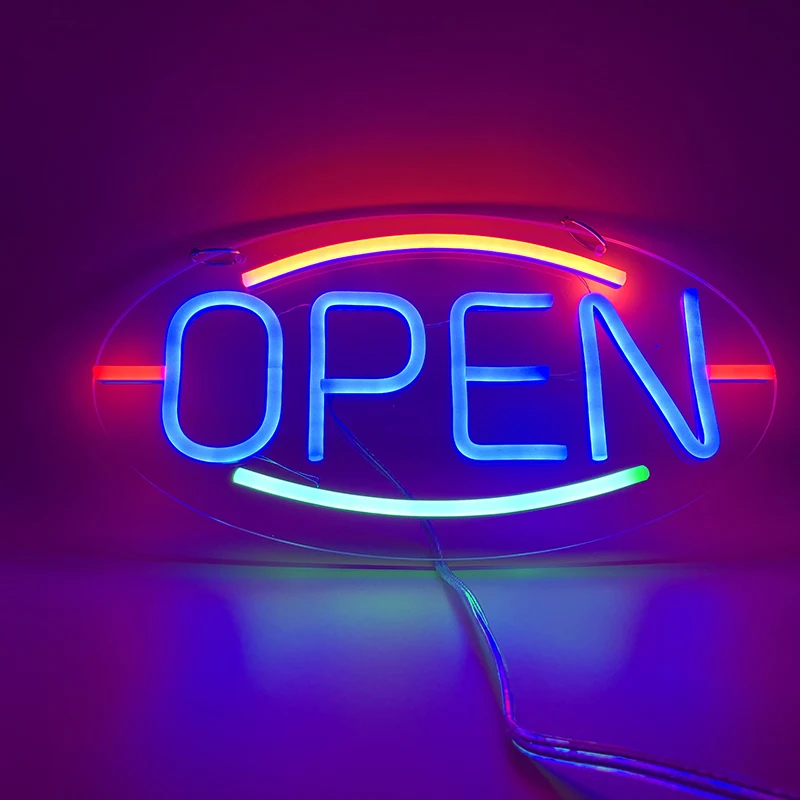 

XLXDPL LED Open Sign Neon Lights OPEN Busines Signs Wall Hanging Night Lamp Home For Bars Coffee Store Billboard Christmas Decor