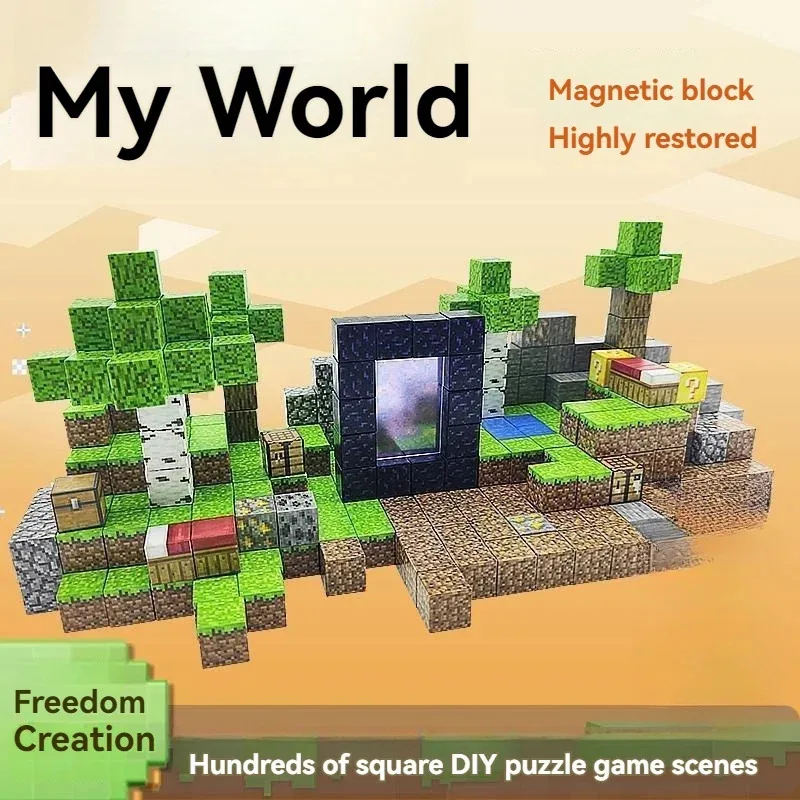 Magnetic Building Blocks Toys for Boys Girls 3+ Build Mine World