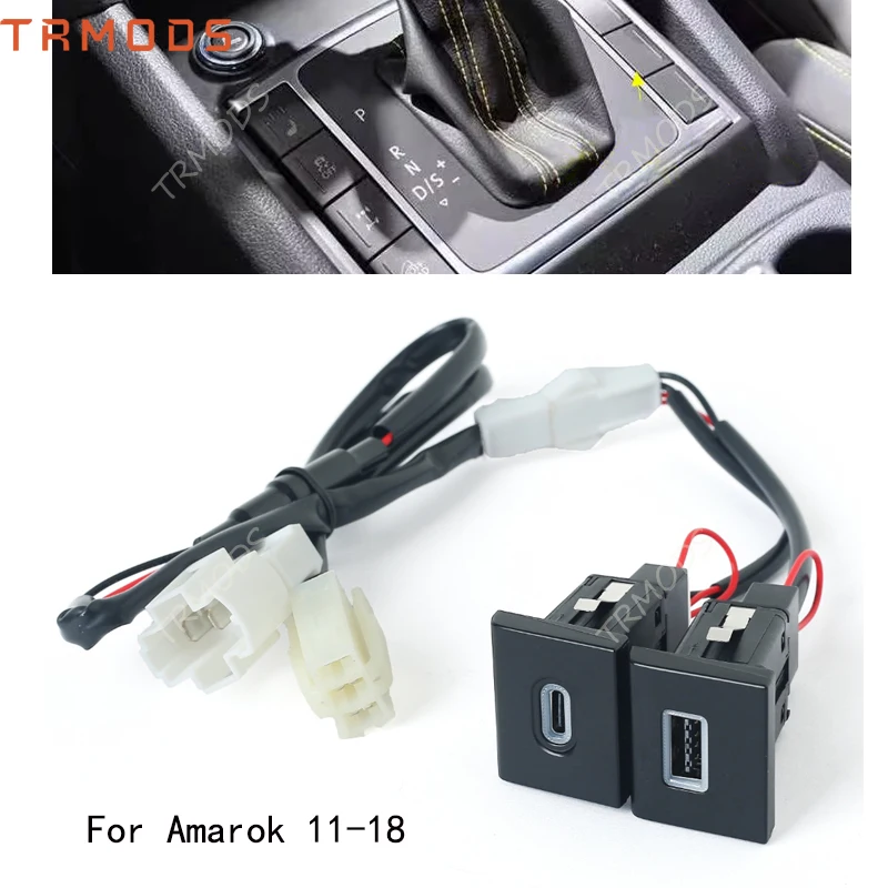

Автомобильное зарядное устройство с двумя разъемами USB PD типа C, адаптер питания для телефона VW Volkswagen Amarok 11-22