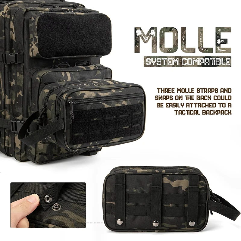 Tactical Toiletry Bag For Men Hygiene Bag Waterproof Travel Shower Tool Molle Pouch Mens Shaving Kit Makeup Cosmetic