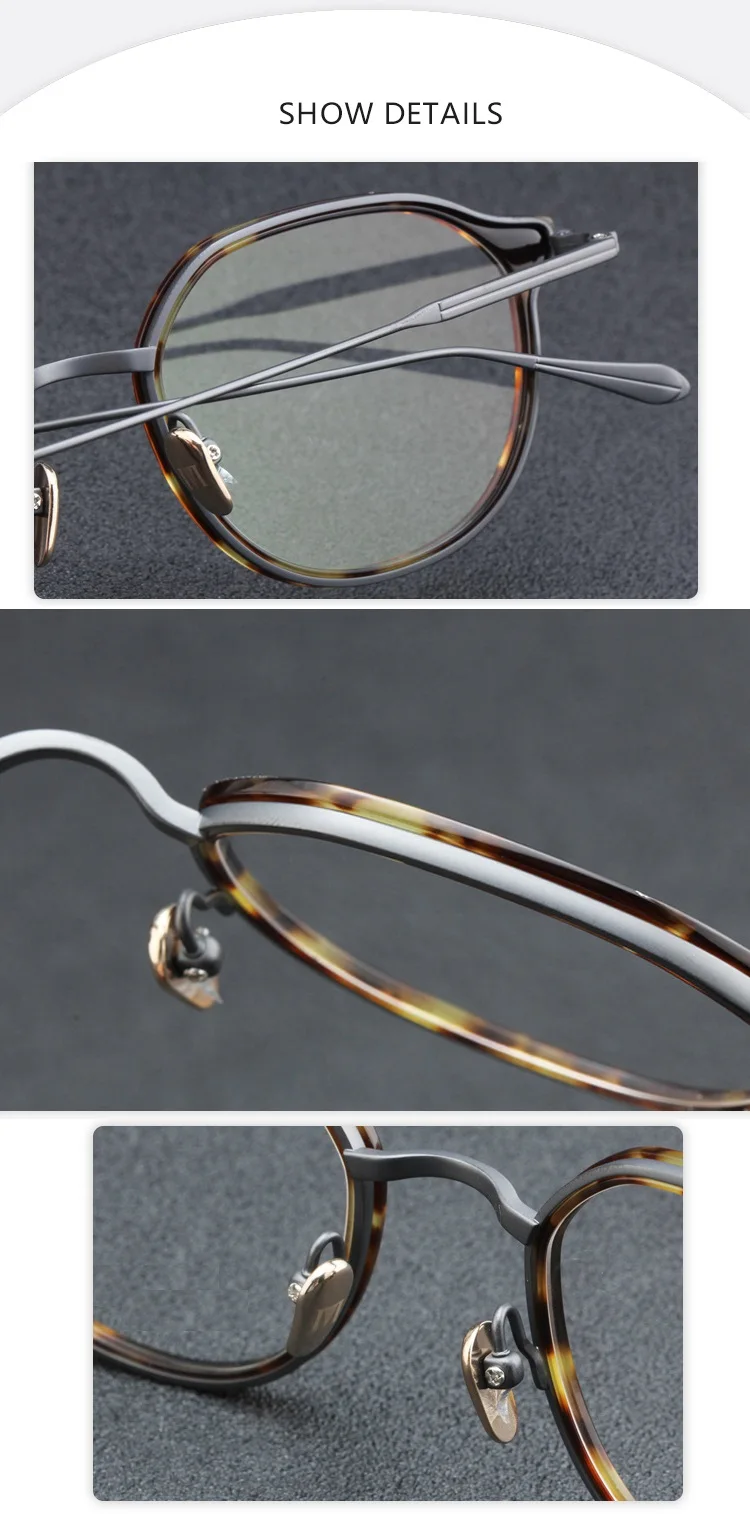 Aimee Unisex Full Rim Round Titanium Acetate Eyeglasses Color Options