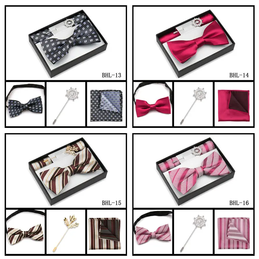 Vintage Fliege-Set für Herren Paisley Klassische Fliege Einstecktuch Brosche Set mit Geschenkbox Herren Business Hochzeit Anzug Accessoires – Detail 11