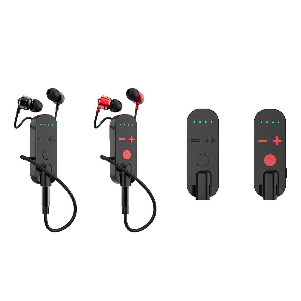 

Bluetooth-совместимый аудиоприемник с зажимом для стереонаушников и телефонов с регулировкой громкости наушников адаптер конвертер красный с наушниками