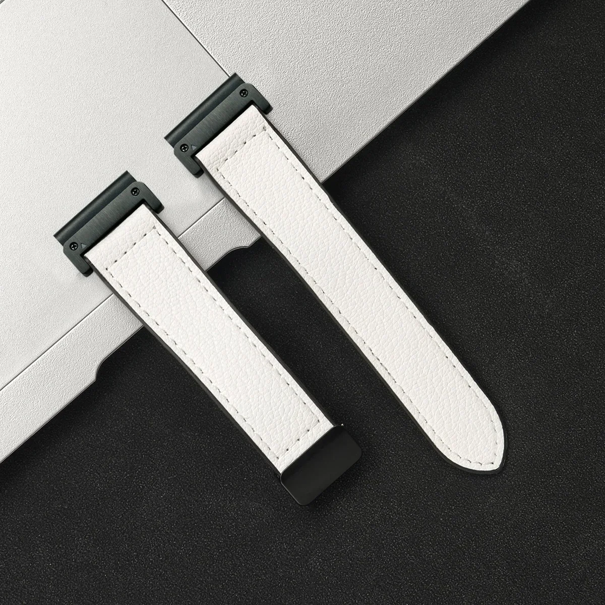 Premium Leather Silicone Sport Band – No-Gap Quick Release Watch Strap