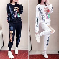 Women's Casual Sweat Suits 2025 Spring Autumn New Tracksuit Fashion Loose Long Sleeved Tops And Pants 2 Two Piece Set For Women - Image 4