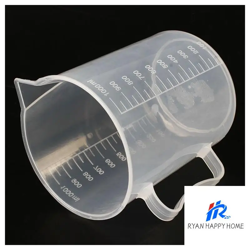 4X 1000Ml Transparent Graduated Beaker With Handle