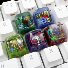

Personalized Cartoon Anime Three-dimensional Resin Keycaps Translucent Elves Keycaps Mechanical Keyboard Creative Stereo Keycaps