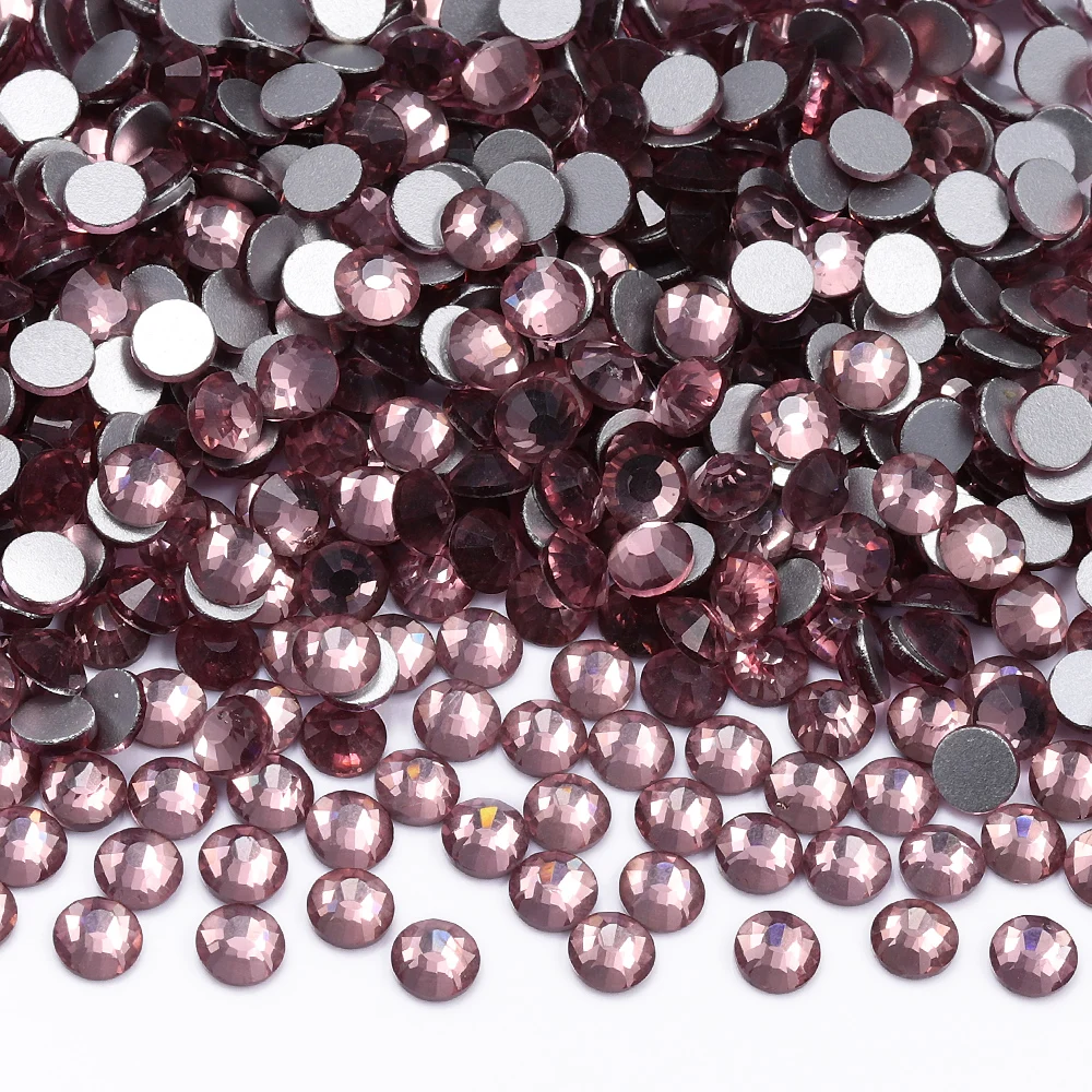 High-Quality Silver Glitter Glass Crystal Rhinestones for Nail Art and Wedding Dress Decoration