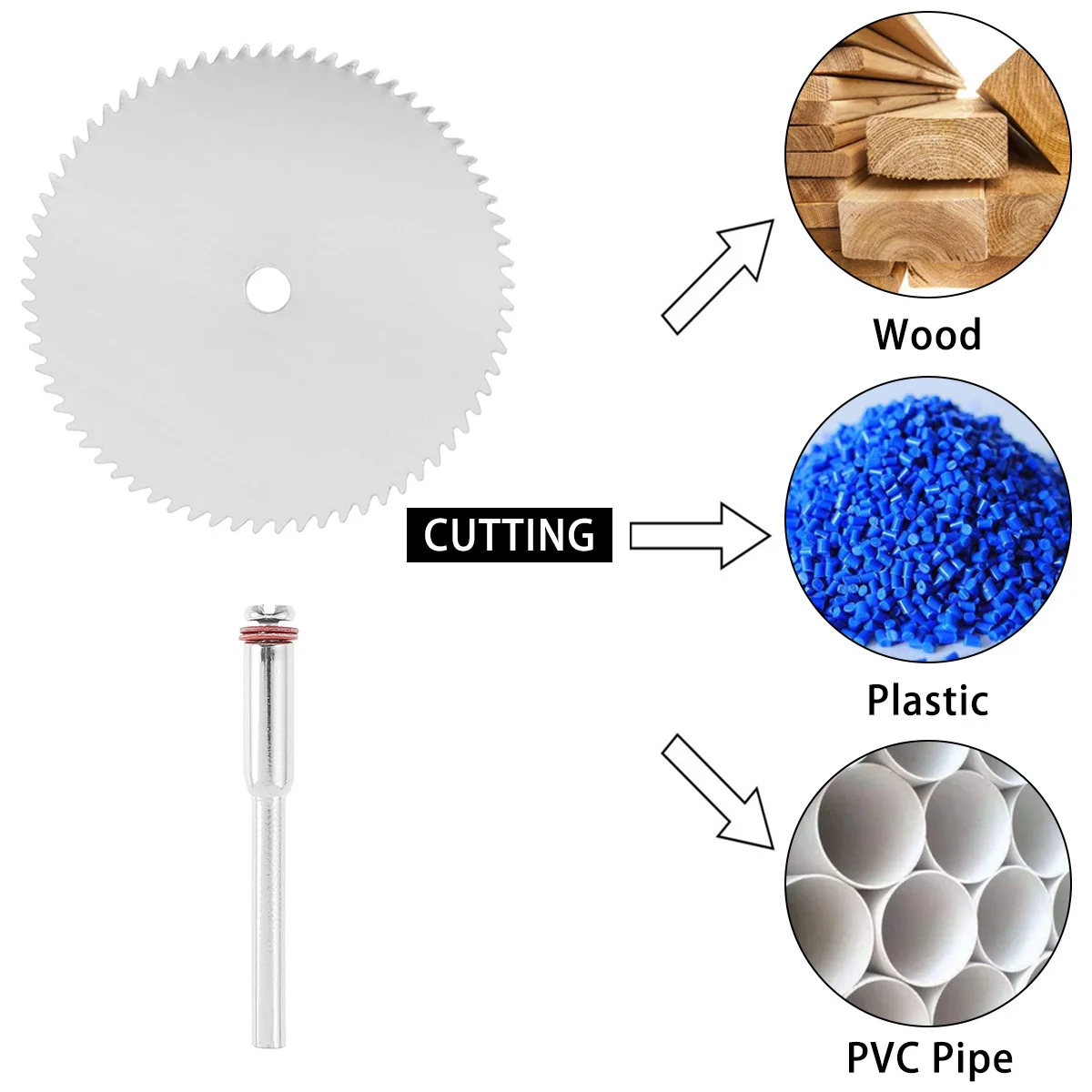 Circular Saw Blade 15Pcs 22mm Circular Saw Blade Kit Stainless Steel Cutting Wheel Disc Fast Cutting Rotary Tool Accessories for PVC Pipe