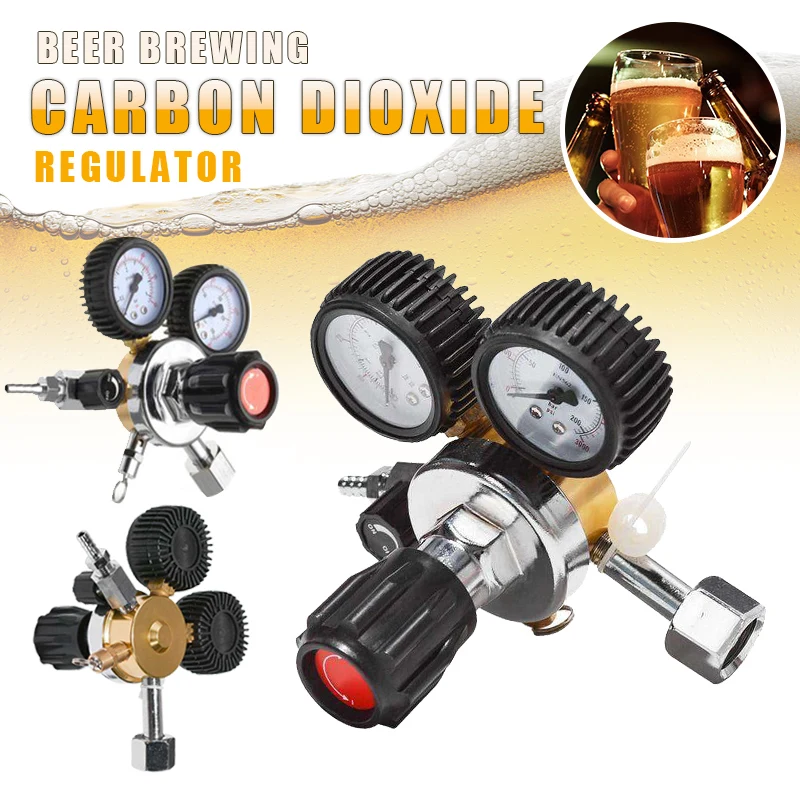 Description Picture 2 of itemCO2 Gas Bottle Regulator Carbon Dioxide CO2 Regulators Pressure Reducer For Beverage Beer W21.8 Double Gauge Regulator
