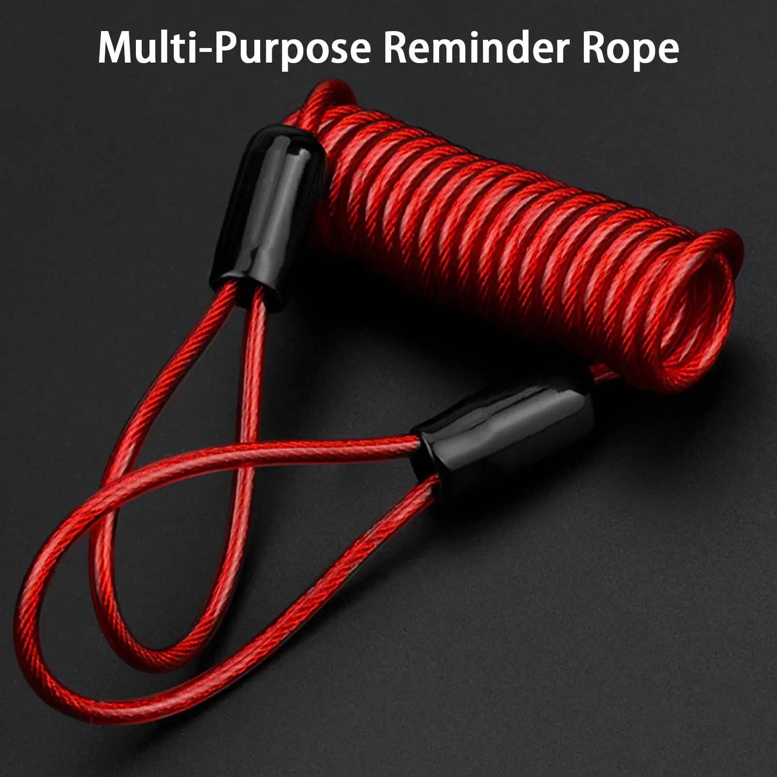 1pc Lock Reminder Cable Disc Lock Cable For Antitheft Protection Security Steel Wire Spring Reminder Rope For Scooter Motorcycle