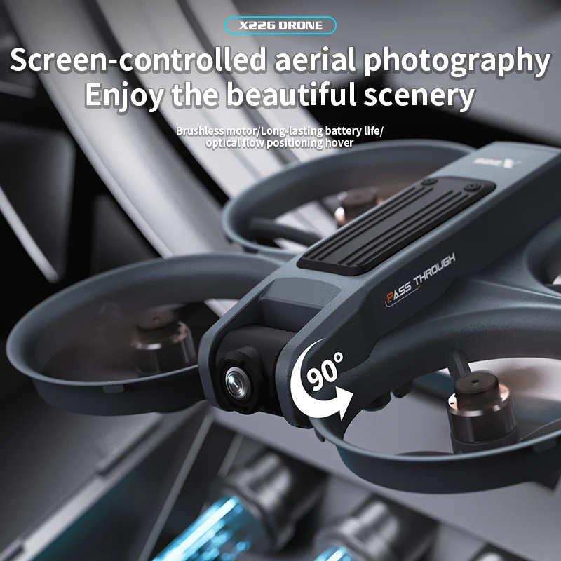 Vue aérienne prise par le Drone X226 avec caméra HD, montrant un paysage net et détaillé en 4K.
