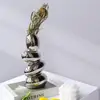 Electroplating Mirror Surface Design Flower Vase Living Room Desktop Egg Shape Ceramic Vase Plant Pot Decoration Home Decor 4