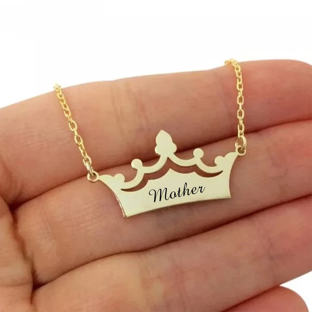 Personalized Crown Necklace Stainless Steel Cartoon Crown Gold Pendant Necklace Engagement Jewelry Customize Exclusive Content