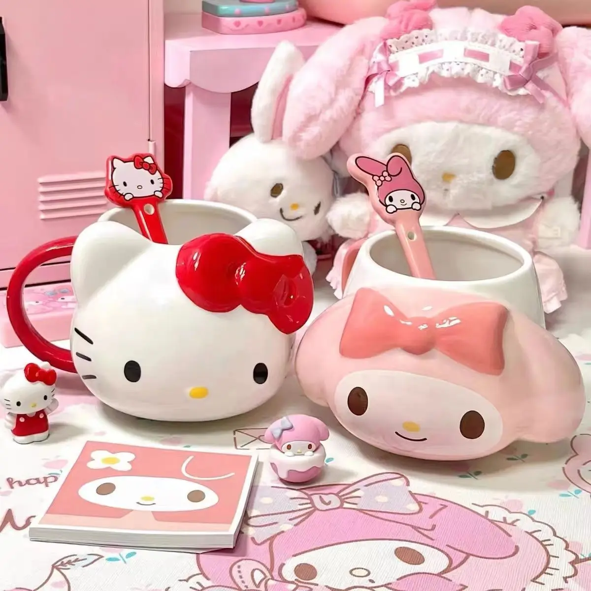 Hello Kitty Tea Mug Sanrio My Melody Kawaii Ceramic Mug Morning Cartoon Large Capacity Milk Coffee Mug Valentine's Day Kid Gift