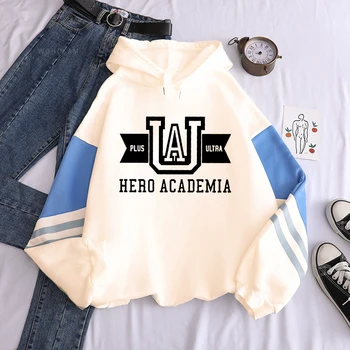 My Hero Academia UA Logo Anime Hoodies Simple Men Plus Size Streetwear Casual Warm Kangaroo Pocket Drawstring Sweatshirt 2