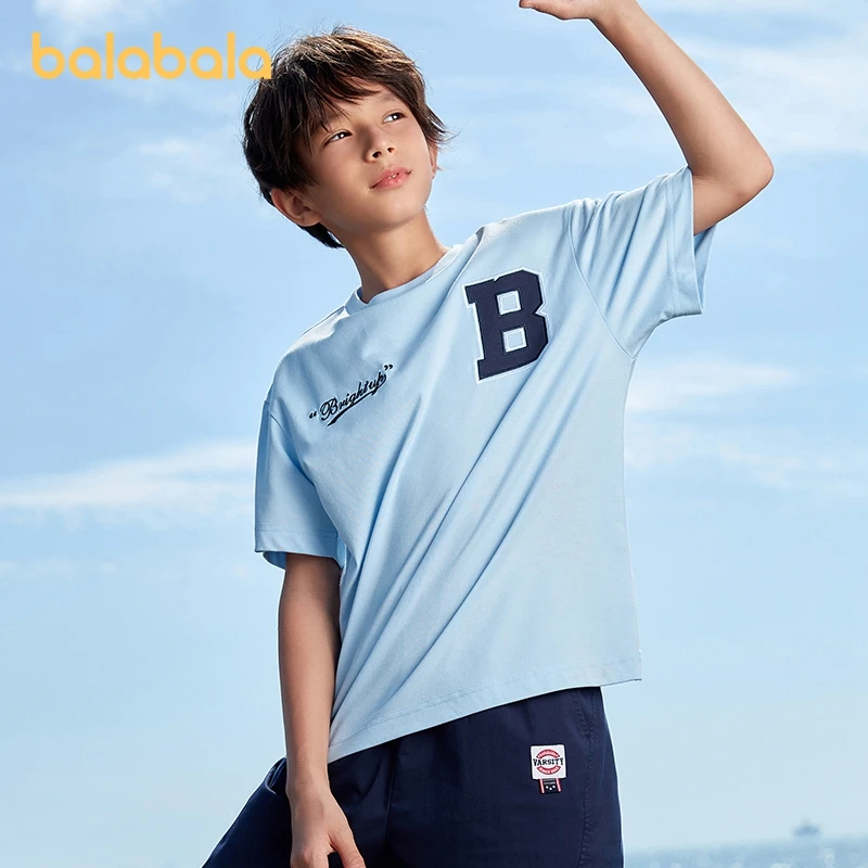 

Balabala Kids Boy Short-Sleeved T-Shirt 2023 New Summer Daily Casual T-Shirt