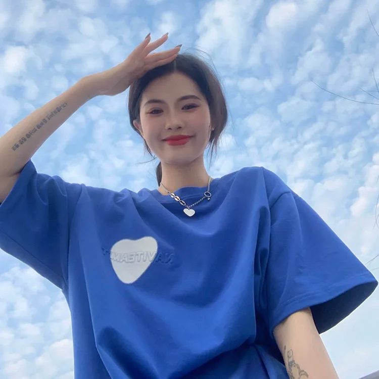 

2022 High Quality New Short-sleeved T-shirt Women's Loose Personality Design Bump Texture Printing Letters