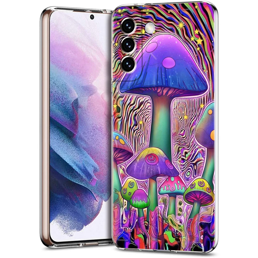 Transparent Mushroom Design Phone Case - Stylish Protective Shell