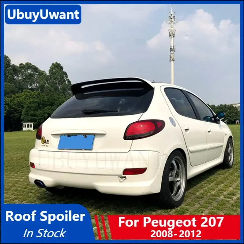 Per 2008-2012 Peugeot 207 Spoiler Materiale Abs Di Alta Qualità Auto Ala Posteriore Primer Colore Spoiler Posteriore Per Peugeot 207 Spoiler