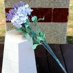 Elegant 34cm Artificial Lavender Bouquet - European Countryside Provence Style Home Decor (F49 White)