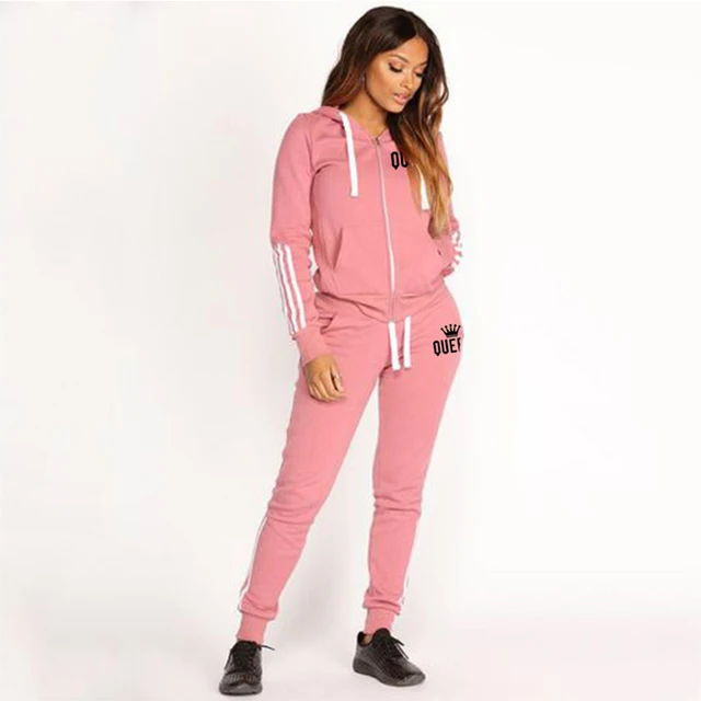 Survêtement Femme 2 Pièces - Sweat à Capuche + Pantalon Jogging - Polyester Doux - Sport Décontracté - 7
