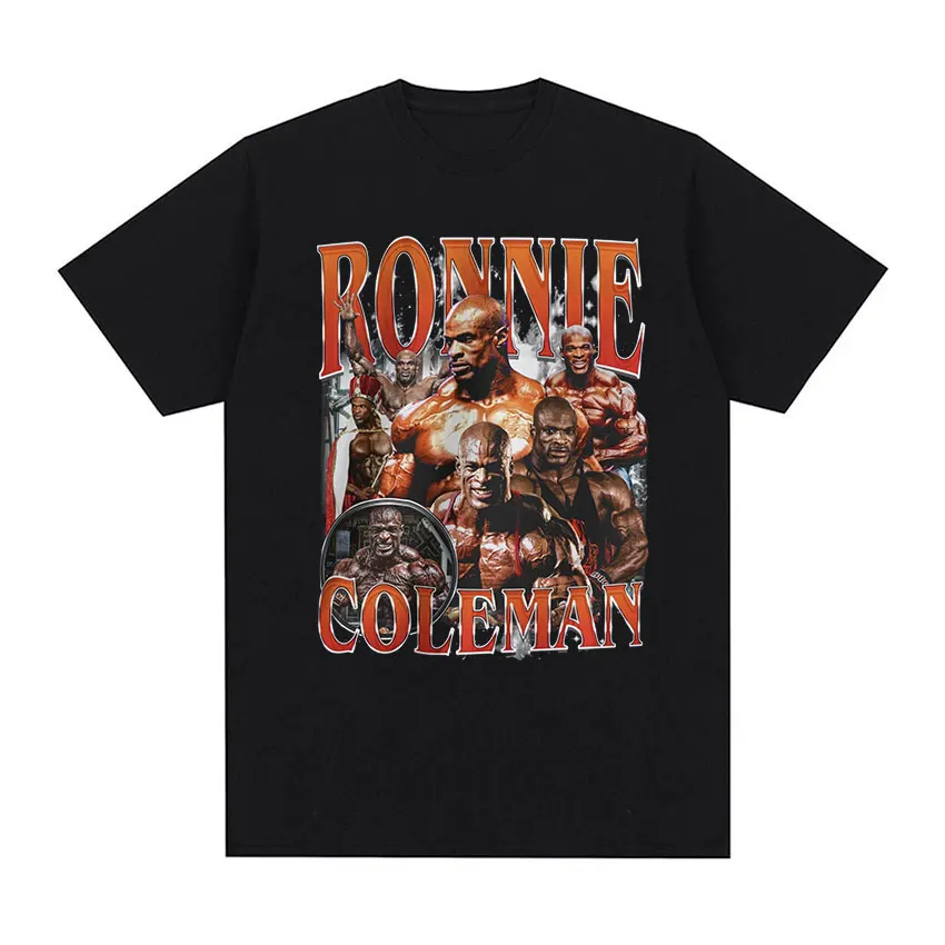 

Футболка Ronnie Coleman мужская оверсайз, винтажная тенниска с графическим принтом, модная повседневная майка из 100% хлопка, уличная одежда